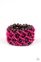 Load image into Gallery viewer, Cozy In Cozumel- Pink and Brown Bracelet- Paparazzi Accessories