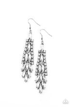 Load image into Gallery viewer, Crown Heiress- White and Silver Earrings- Paparazzi Accessories