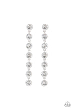 Load image into Gallery viewer, Dazzling Debonair- White and Silver Earrings- Paparazzi Accessories