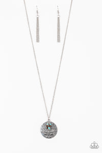 Desert Abundance- Blue and Silver Necklace- Paparazzi Accessories