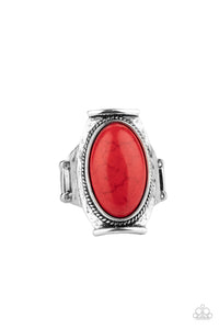 Desert Healer- Red and Silver Ring- Paparazzi Accessories