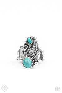 Desert Nest- Blue and Silver Ring- Paparazzi Accessories