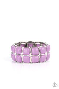 Double The DIVA-ttitude- Purple and Silver Bracelet- Paparazzi Accessories