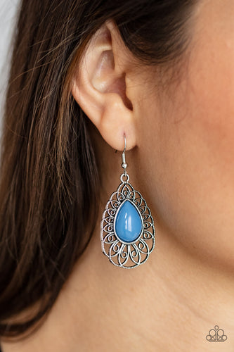 Dream STAYCATION- Blue and Silver Earrings- Paparazzi Accessories