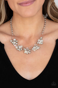 Effervescent Ensemble- White and Silver Necklace- Paparazzi Accessories