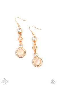 Epic Elegance- White and Gold Earrings- Paparazzi Accessories