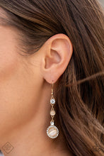 Load image into Gallery viewer, Epic Elegance- White and Gold Earrings- Paparazzi Accessories