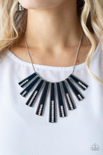 Load image into Gallery viewer, FAN-tastically Deco- Blue and Silver Necklace- Paparazzi Accessories