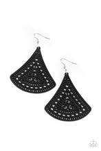 Load image into Gallery viewer, FAN to FAN- Black and Silver Earrings- Paparazzi Accessories