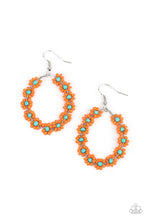Load image into Gallery viewer, Festively Flower Child- Orange and Blue Earrings- Paparazzi Accessories