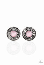 Load image into Gallery viewer, Fine Flora- Pink and Silver Earrings- Paparazzi Accessories