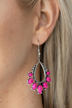 Load image into Gallery viewer, Flamboyant Ferocity- Pink and Silver Earrings- Paparazzi Accessories