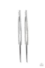 Load image into Gallery viewer, Flavor Of The SLEEK- White and Silver Earrings- Paparazzi Accessories