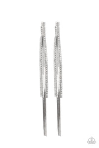 Flavor Of The SLEEK- White and Silver Earrings- Paparazzi Accessories