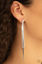 Load image into Gallery viewer, Flavor Of The SLEEK- White and Silver Earrings- Paparazzi Accessories