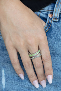 Forever Flawless- Green and Silver Ring- Paparazzi Accessories