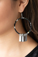 Load image into Gallery viewer, Garden Chimes- Black and Silver Earrings- Paparazzi Accessories