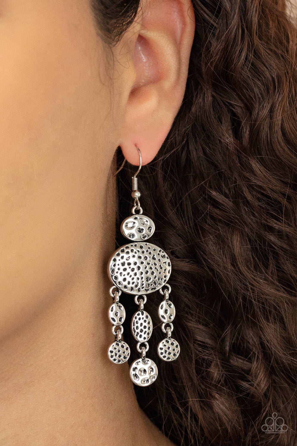Get Your ARTIFACTS Straight- Silver Earrings- Paparazzi Accessories