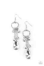 Load image into Gallery viewer, Glammed Up Goddess- White and Silver Earrings- Paparazzi Accessories