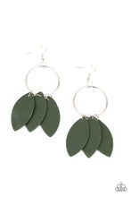 Load image into Gallery viewer, Leafy Laguna- Green and Silver Earrings- Paparazzi Accessories
