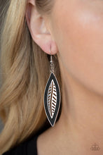 Load image into Gallery viewer, Leather Lagoon- Black and Silver Earrings- Paparazzi Accessories