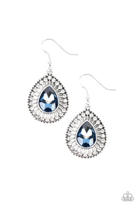 Limo Service- Blue and Silver Earrings- Paparazzi Accessories