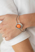Load image into Gallery viewer, Living Off The BANDLANDS- Orange and Silver Bracelet- Paparazzi Accessories