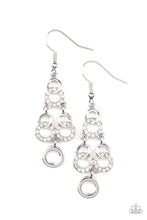 Load image into Gallery viewer, Luminously Linked- White and Silver Earrings- Paparazzi Accessories