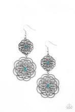 Load image into Gallery viewer, Mandala Mecca- Blue and Silver Earrings- Paparazzi Accessories