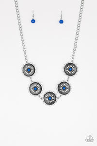 Me-dallions, Myself, and I- Blue and Silver Necklace- Paparazzi Accessories