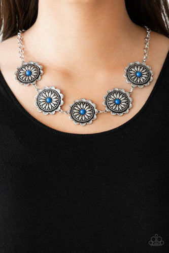Me-dallions, Myself, and I- Blue and Silver Necklace- Paparazzi Accessories