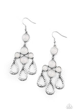 Load image into Gallery viewer, Mediterranean Magic- White and Silver Earrings- Paparazzi Accessories