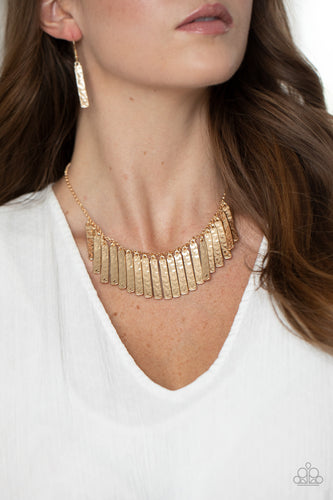 Metallic Muse- Gold Necklace- Paparazzi Accessories