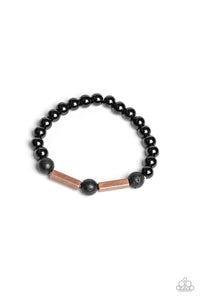 Metro Meditation- Copper and Black Bracelet- Paparazzi Accessories