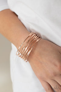 Nerves Of Steel- Rose Gold Bracelet- Paparazzi Accessories