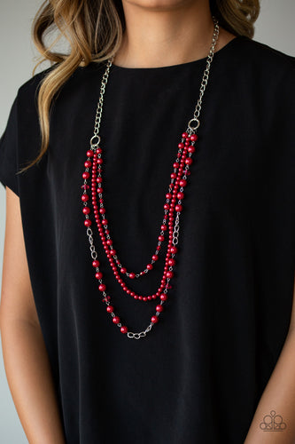 New York City Chic- Red and Silver Necklace- Paparazzi Accessories