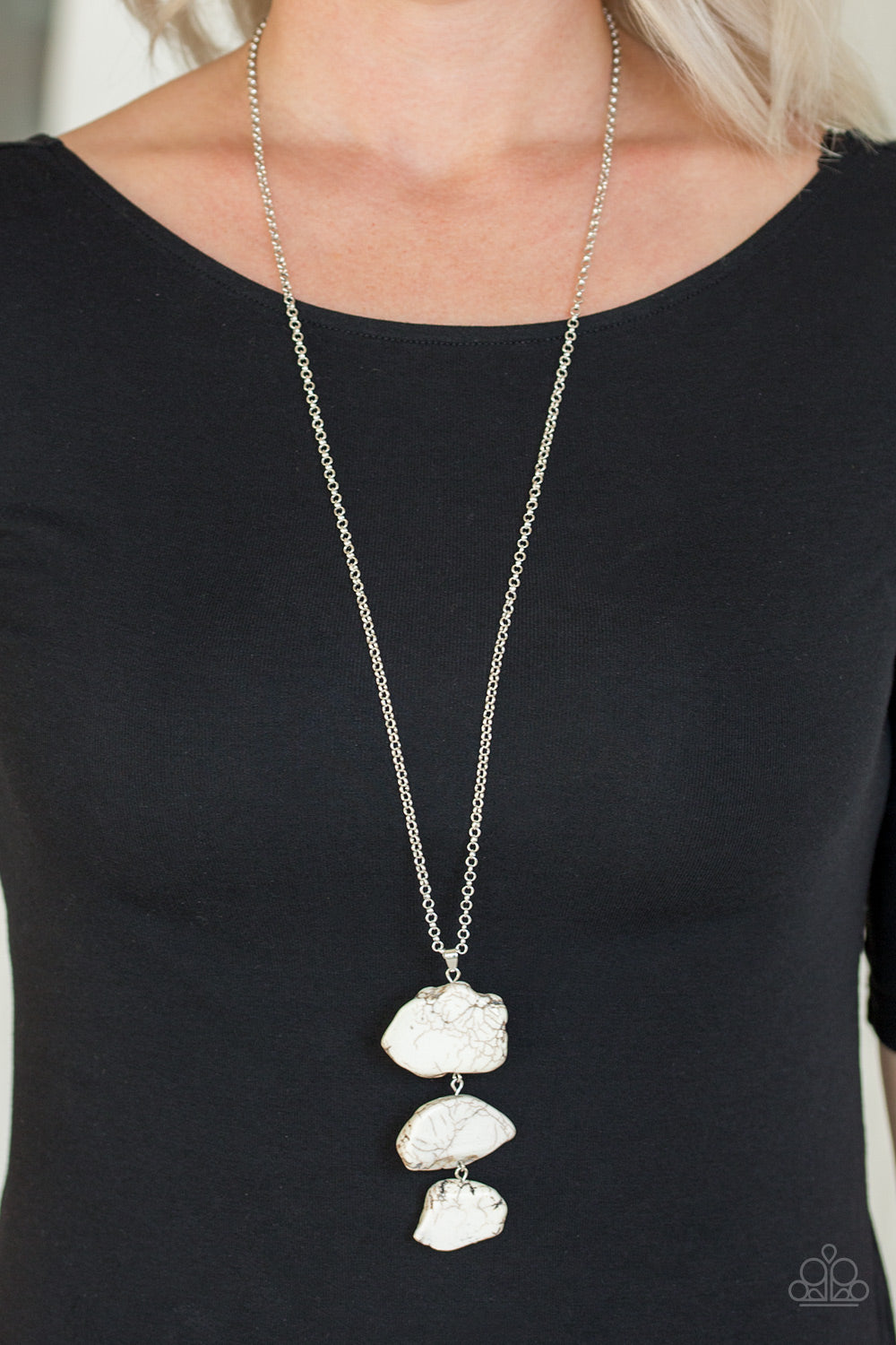 On The ROAM Again!- White and Silver Necklace- Paparazzi Accessories
