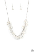 Load image into Gallery viewer, Pardon My FRINGE- White and Silver Necklace- Paparazzi Accessories