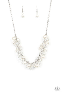 Pardon My FRINGE- White and Silver Necklace- Paparazzi Accessories
