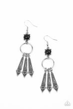 Load image into Gallery viewer, Prana Paradise- Black and Silver Earrings- Paparazzi Accessories
