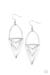 Proceed With Caution- Silver Earrings- Paparazzi Accessories