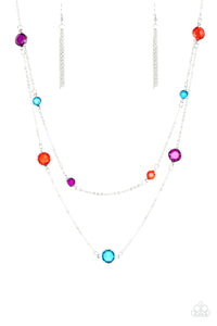 Raise Your Glass- Multicolored Silver Necklace- Paparazzi Accessories