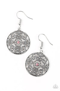Rochester Royale- Pink and Silver Earrings- Paparazzi Accessories