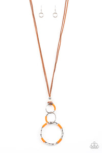 Rural Renovation- Orange and Brown Necklace- Paparazzi Accessories