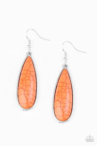 Santa Fe Skies- Orange and Silver Earrings- Paparazzi Accessories