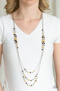 Seasonal Sensation- Yellow and Silver Necklace- Paparazzi Accessories