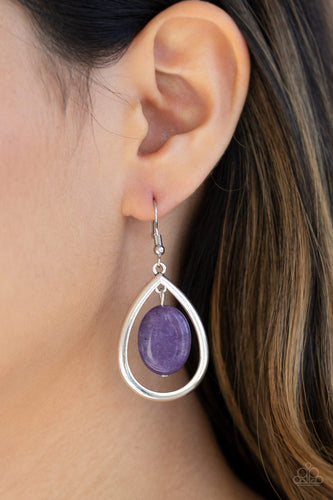 Seasonal Simplicity- Purple and Silver Earrings- Paparazzi Accessories