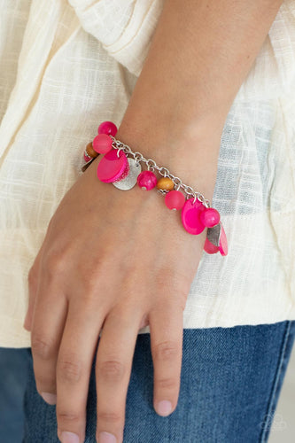 Springtime Springs- Pink and Silver Bracelet- Paparazzi Accessories
