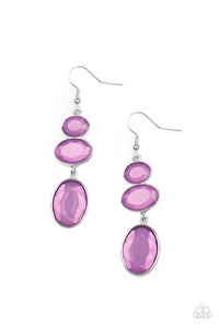 Tiers Of Tranquility- Purple and Silver Earrings- Paparazzi Accessories