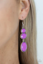 Load image into Gallery viewer, Tiers Of Tranquility- Purple and Silver Earrings- Paparazzi Accessories